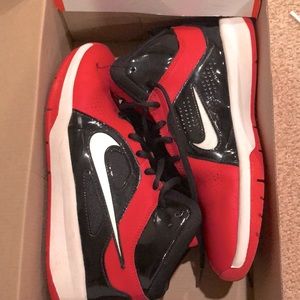 Red and Black Nike Basketball Shoes